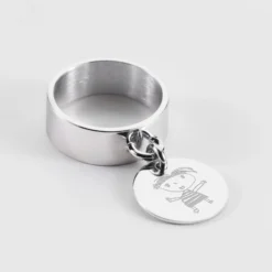 Outlet HappyBulle Bague personnalisée argent médaille gravée 15 mm