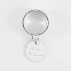 Outlet HappyBulle Bague personnalisée argent médaille gravée 15 mm