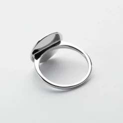 HappyBulle Bague plateau personnalisée argent médaille gravée 15 mm - Nos petits imparfaits Argent rhodié 925