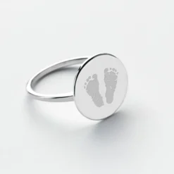 Outlet HappyBulle Bague plateau personnalisée argent médaille gravée 15 mm Argent rhodié 925