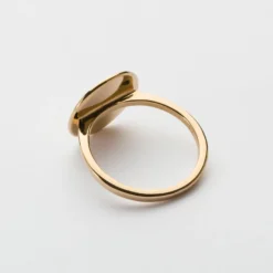 Hot HappyBulle Bague plateau personnalisée plaqué or médaille gravée 15 mm Plaqué or 18k
