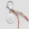 Hot HappyBulle Bijou de sac personnalisé médaille gravée acier ovale 33x25 mm et noeud Liberty