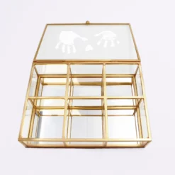 Sale HappyBulle Boîte à bijoux compartiments personnalisée rectangle 16,5x12x4 cm verre gravé
