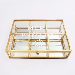 Sale HappyBulle Boîte à bijoux compartiments personnalisée rectangle 16,5x12x4 cm verre gravé