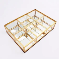 Sale HappyBulle Boîte à bijoux compartiments personnalisée rectangle 16,5x12x4 cm verre gravé