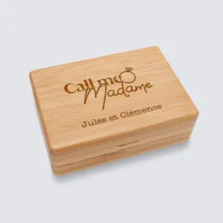 New HappyBulle Boîte à bijoux Mariée personnalisée 12x8,5 cm bois gravé