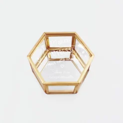 Best HappyBulle Boîte à bijoux personnalisée hexagonale 8x7x4 cm verre gravé - Edition spéciale "Merci maîtresse"