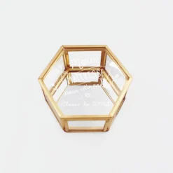 Best HappyBulle Boîte à bijoux personnalisée hexagonale 8x7x4 cm verre gravé - Edition spéciale 