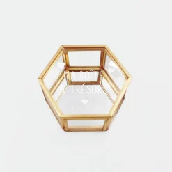 Discount HappyBulle Boîte à bijoux personnalisée hexagonale 8x7x4 cm verre gravé
