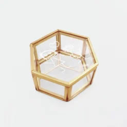 Discount HappyBulle Boîte à bijoux personnalisée hexagonale 8x7x4 cm verre gravé