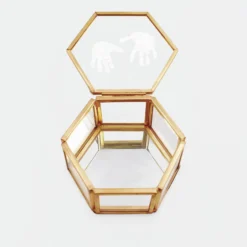 Discount HappyBulle Boîte à bijoux personnalisée hexagonale 8x7x4 cm verre gravé