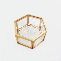 Discount HappyBulle Boîte à bijoux personnalisée hexagonale 8x7x4 cm verre gravé