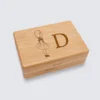 HappyBulle Boîte à bijoux personnalisée initiale 12x8,5 cm bois gravé - x Marie Savart