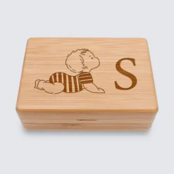 HappyBulle Boîte à bijoux personnalisée initiale 12x8,5 cm bois gravé - x Marie Savart