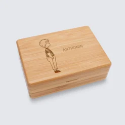 Sale HappyBulle Boîte à bijoux personnalisée prénom 12x8,5 cm bois gravé - x Marie Savart