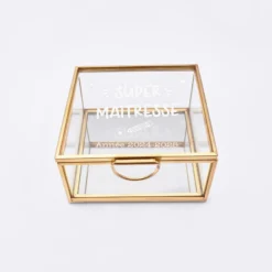 Online HappyBulle Boîte à bijoux personnalisée 10x10x5 cm verre gravé - Edition spéciale 
