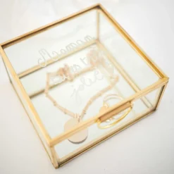 Hot HappyBulle Boîte à bijoux personnalisée 10x10x5 cm verre gravé
