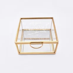 Clearance HappyBulle Boîte à bijoux personnalisée 10x10x5 cm verre gravée - Edition spéciale "Merci maîtresse"