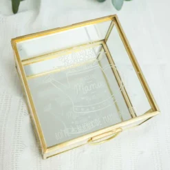 Sale HappyBulle Boîte à bijoux personnalisée 10x10x5 cm verre gravé - Edition spéciale "Meilleure Mamie du monde"