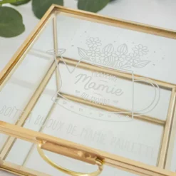 Sale HappyBulle Boîte à bijoux personnalisée 10x10x5 cm verre gravé - Edition spéciale 