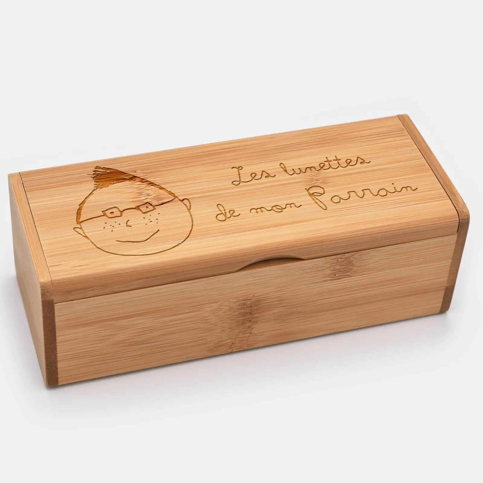 HappyBulle Boîte à lunettes personnalisée bois gravé - Nos petits imparfaits