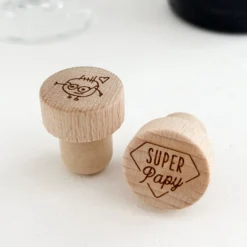 Best HappyBulle Bouchon de bouteille bois gravé - édition spéciale "Super " Papy