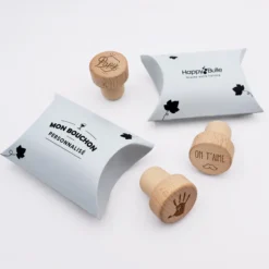 Clearance HappyBulle Bouchon de bouteille personnalisé bois gravé