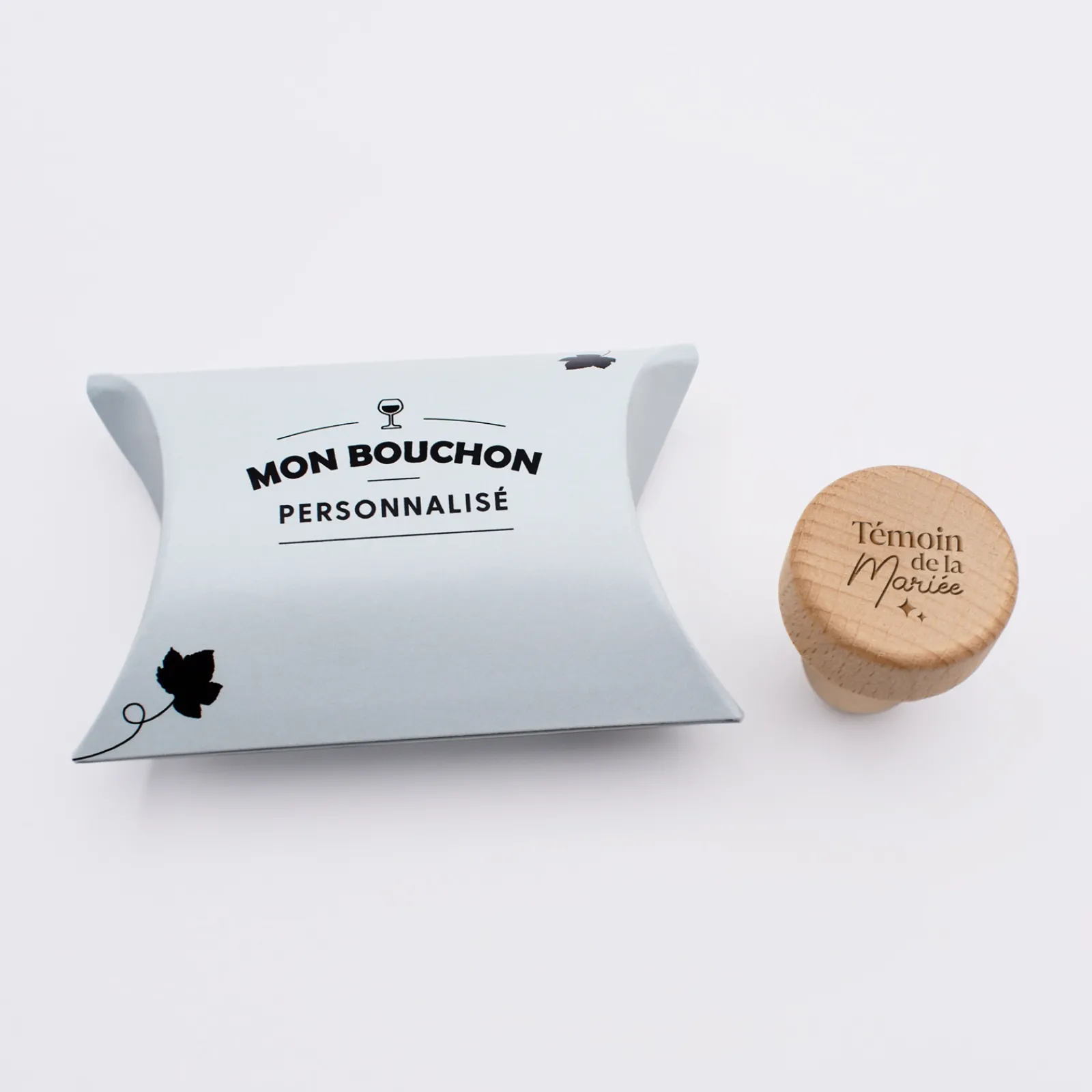 Discount HappyBulle Bouchon de bouteille Témoin femme personnalisé bois gravé
