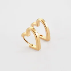 Outlet HappyBulle Boucles d'oreilles créoles coeur plaqué or Plaqué or 18k