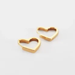 Outlet HappyBulle Boucles d'oreilles créoles coeur plaqué or Plaqué or 18k