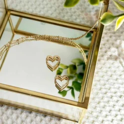 Outlet HappyBulle Boucles d'oreilles créoles coeur plaqué or Plaqué or 18k