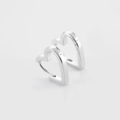 Best HappyBulle Boucles d'oreilles créoles coeur argent Argent rhodié 925