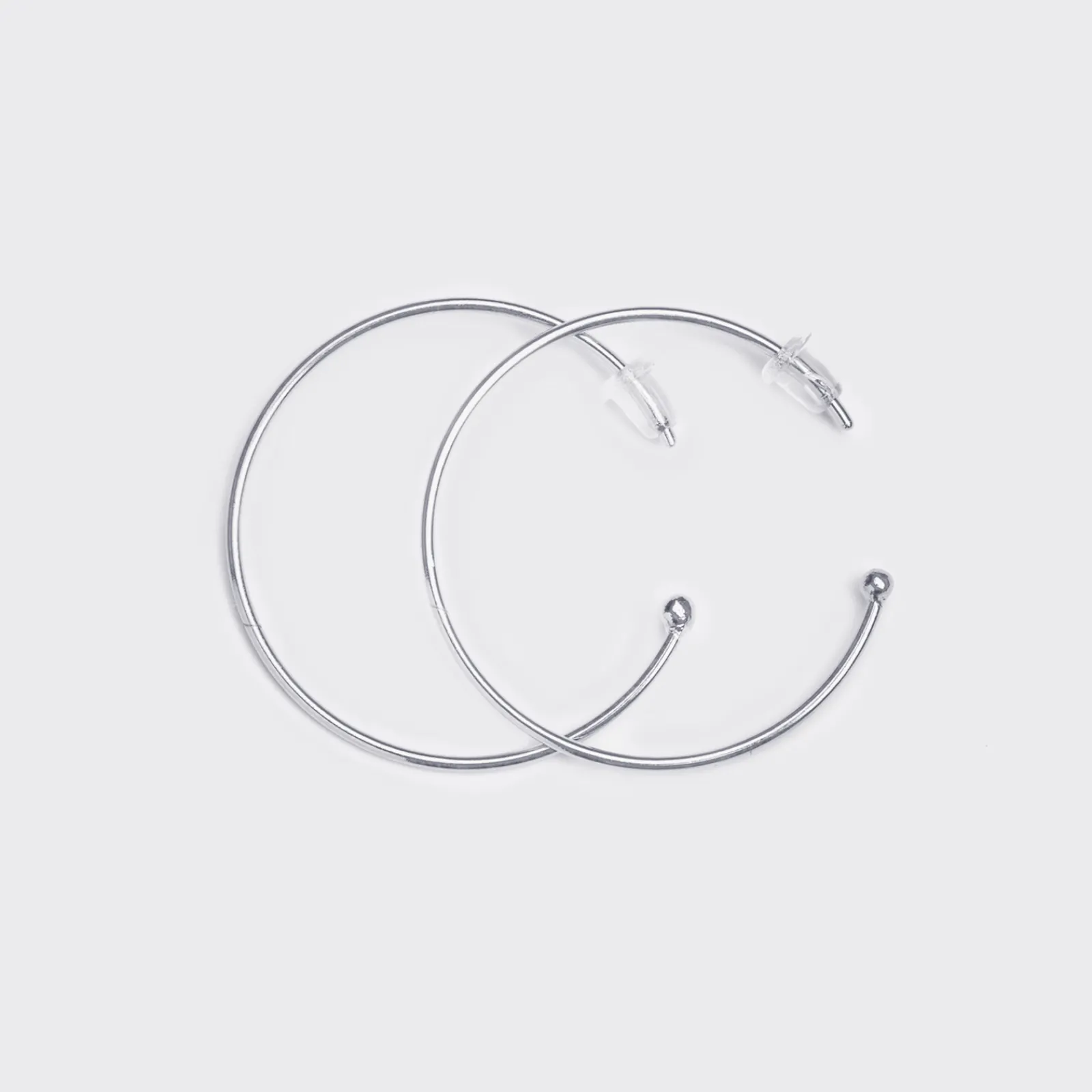 HappyBulle Boucles d'oreilles créoles médailles personnalisées gravées argent 15 mm Argent rhodié 925