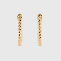 Discount HappyBulle Boucles d'oreilles créoles torsadées 20mm plaqué or