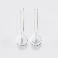 Sale HappyBulle Boucles d'oreilles longues personnalisées gravées argent 15 mm