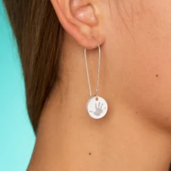 Sale HappyBulle Boucles d'oreilles longues personnalisées gravées argent 15 mm