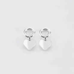 HappyBulle Boucles d'oreilles mini coeur bombé argent Argent rhodié 925