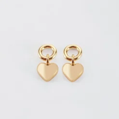 Clearance HappyBulle Boucles d'oreilles mini coeur bombé plaqué or Plaqué or 18k