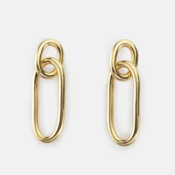 HappyBulle Boucles d'oreilles ovale ouvert plaqué or Plaqué or 18k