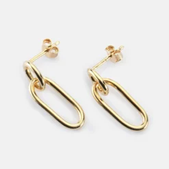 HappyBulle Boucles d'oreilles ovale ouvert plaqué or Plaqué or 18k