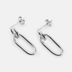 Hot HappyBulle Boucles d'oreilles ovale ouvert argent Argent rhodié 925