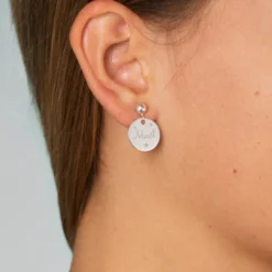 Sale HappyBulle Boucles d'oreilles personnalisées gravées argent 15 mm