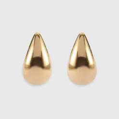 Outlet HappyBulle Boucles d'oreilles puces goutte 18 mm plaqué or Plaqué or 18k