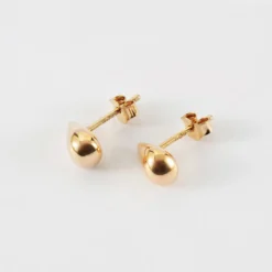 Best HappyBulle Boucles d'oreilles puces goutte 10 mm plaqué or