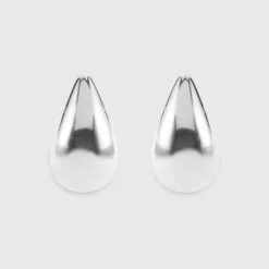 HappyBulle Boucles d'oreilles puces goutte 18 mm argent Argent rhodié 925