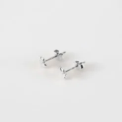 New HappyBulle Boucles d'oreilles puces petite fleur argent Argent rhodié 925