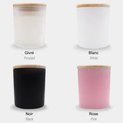 HappyBulle Bougie parfumée personnalisé couvercle bois gravé Fleur d'oranger