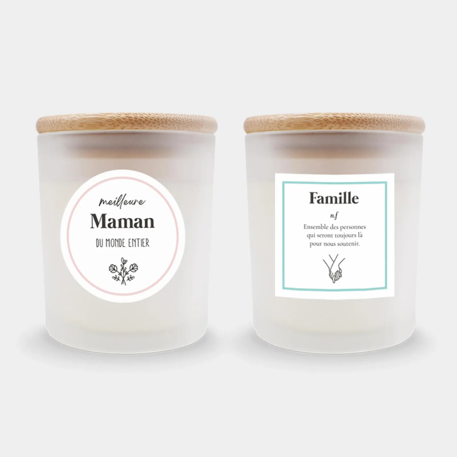 HappyBulle Bougie parfumée personnalisé couvercle bois gravé Fleur d'oranger