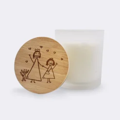 Discount HappyBulle Bougie parfumée Fleur d'oranger personnalisé couvercle bois gravé - Nos petits imparfaits