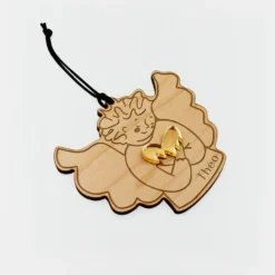 HappyBulle Boule de Noël personnalisée Ange Câlin gravé - x MyLovelyThing Bois